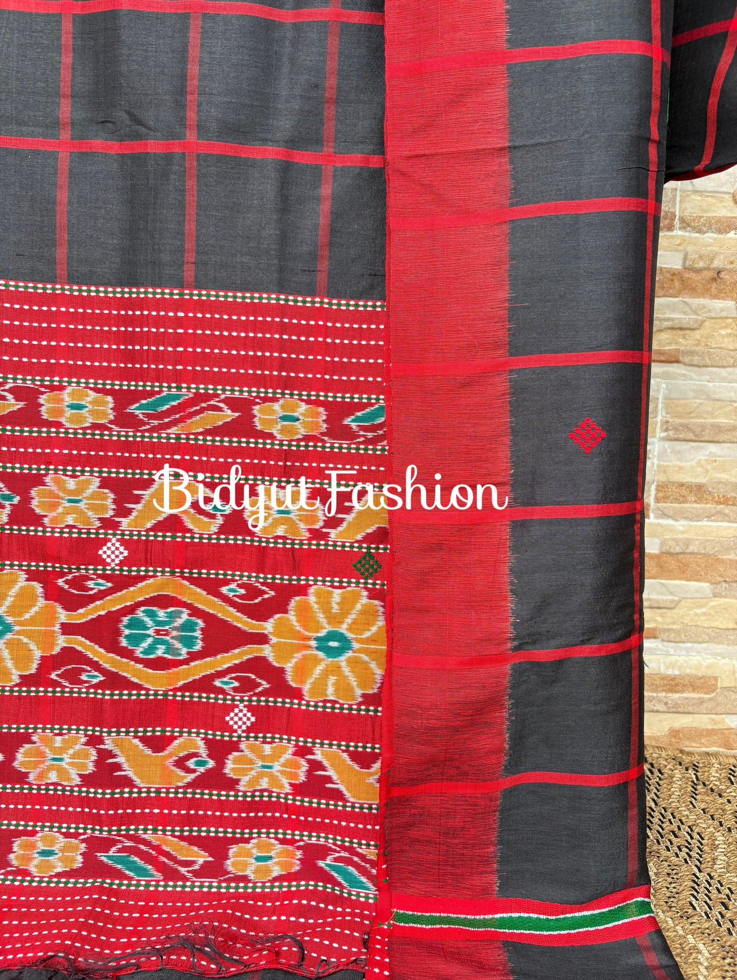Handlooms of Odisha Santhal Tribal Tussar Silk Sarees Black Color