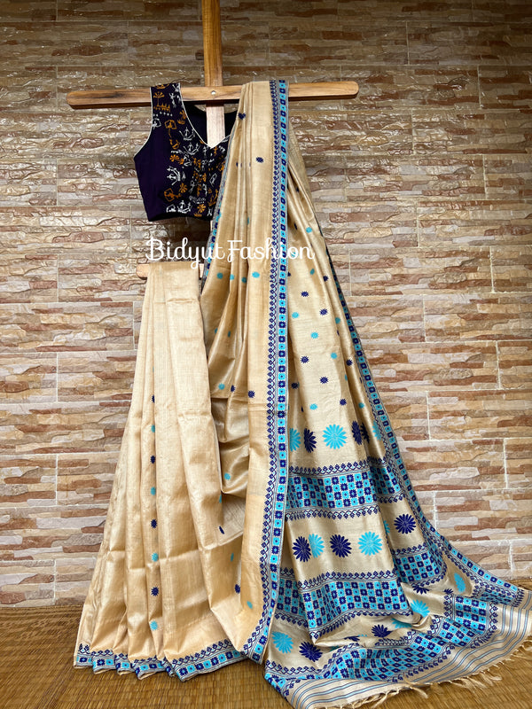 Assam Handloom Tussar Silk Saree - Bidyut Fashion