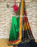Odisha handloom Kathiphera Khandua Ikat Silk Saree Green Color