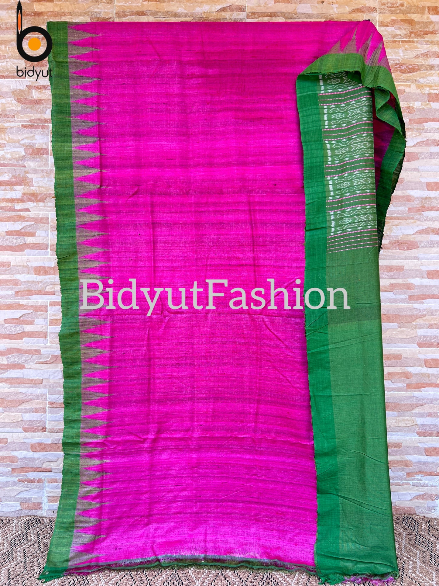 Handlooms of Odisha| Gopalpur Ghicha Tussar Silk Saree - Pink Color