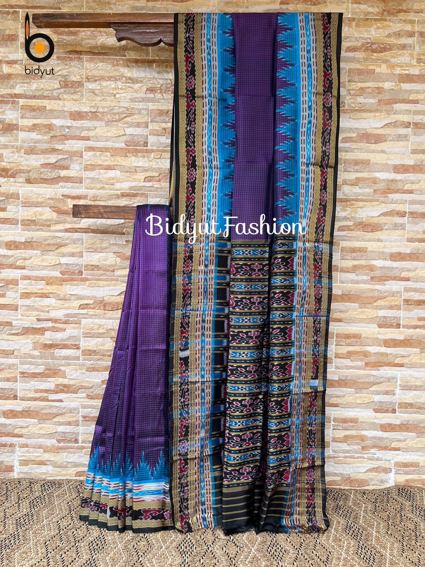 Handlooms of Odisha Sachipar Nuapatna Khandua Ikat Silk Sarees Purple color