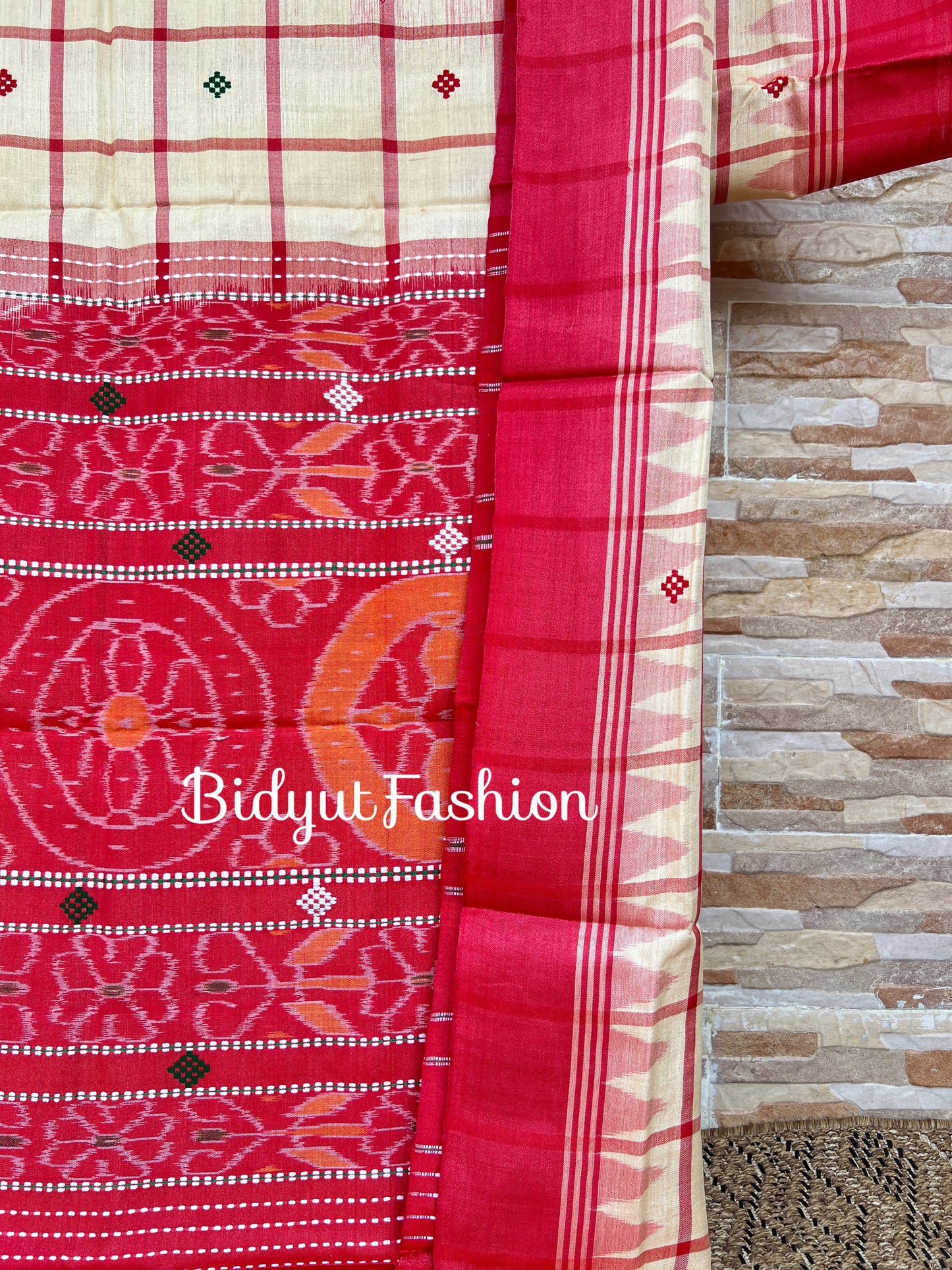 Handlooms of Odisha Santhal Tribal Tussar Silk Sarees Beige Color
