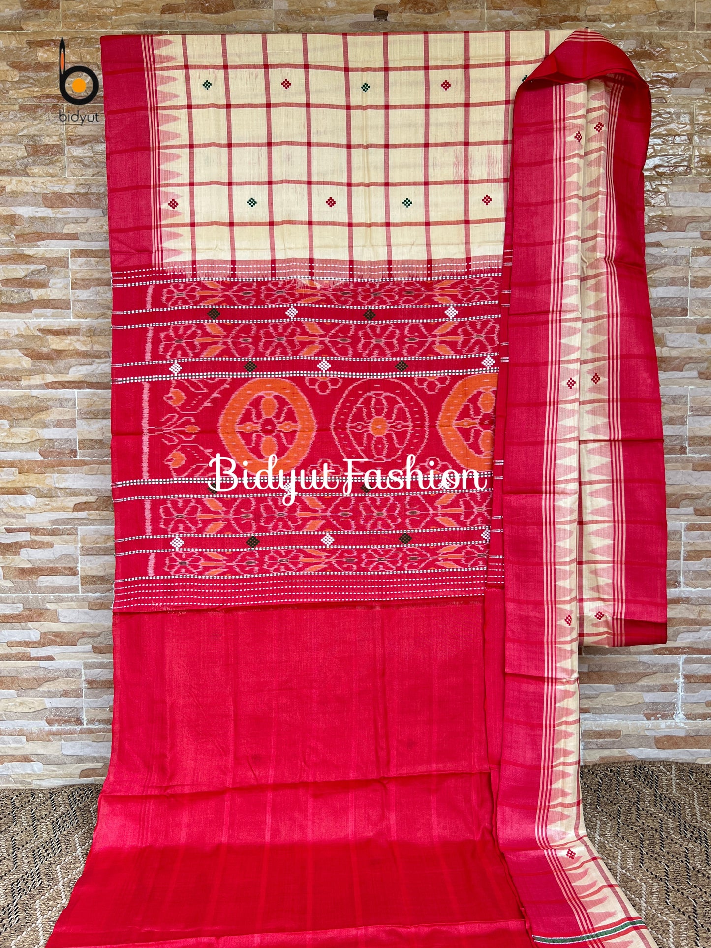 Handlooms of Odisha Santhal Tribal Tussar Silk Sarees Beige Color