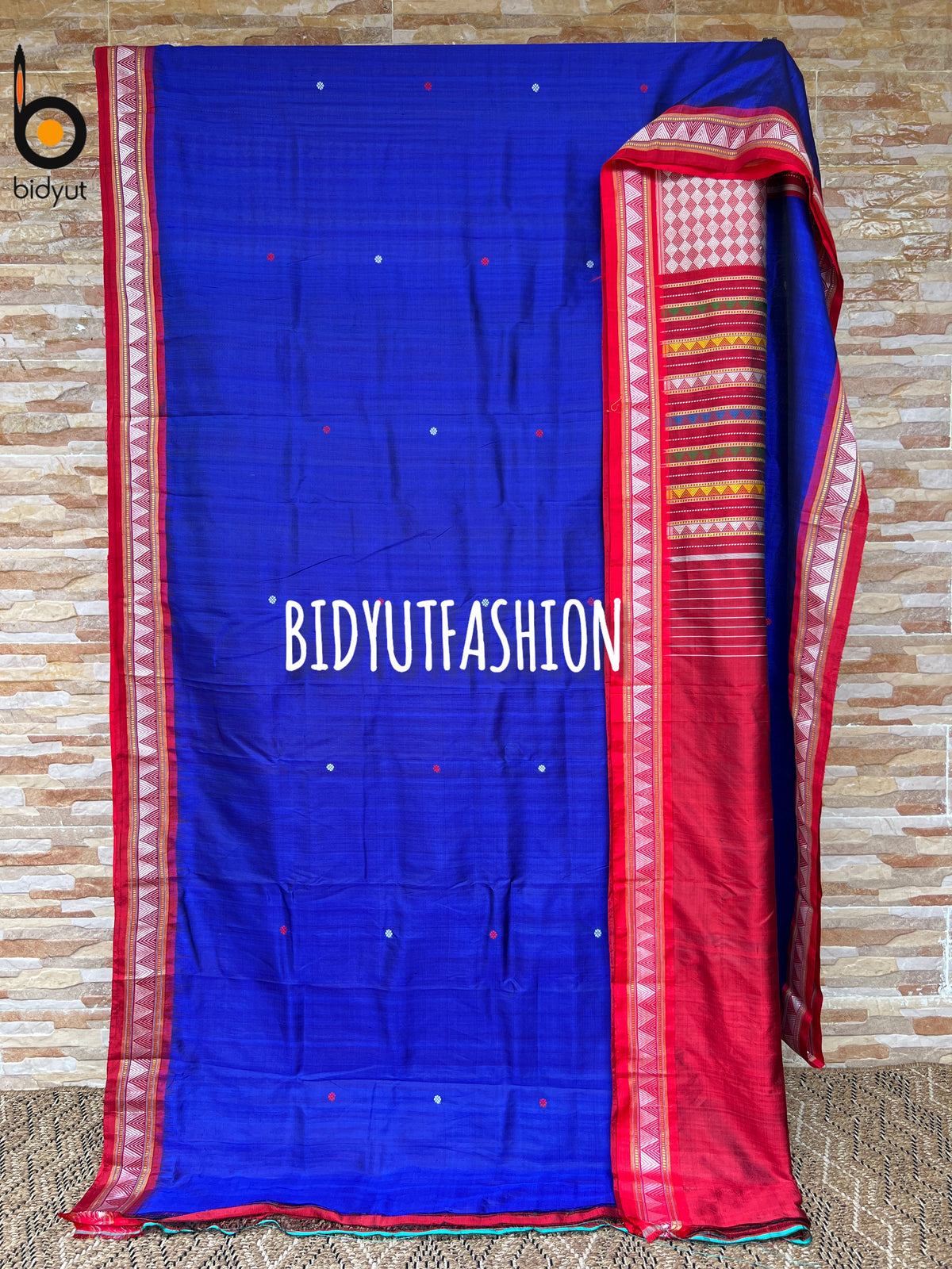 Odisha handloom| Dongria design| Nuapatna Extra weft Silk Saree Blue color