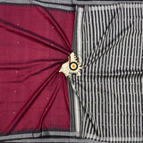 Red color Berhampuri single palla Patta Saree |Odisha handloom Silk - Bidyut Fashion