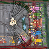 Odisha Pattachitra Handpainting on Vidharbha Tussar Silk Saree