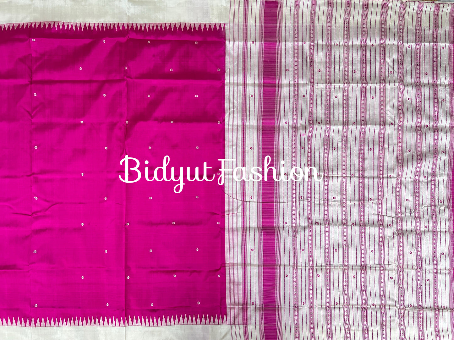 Handlooms of Odisha Berhampuri Single Palla Silk Saree Pink color