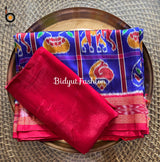 Blue Color Nabakothi | Nuapatna Ikat Khandua Sarees | Odisha Handloom Collection at Bidyut Fashion House