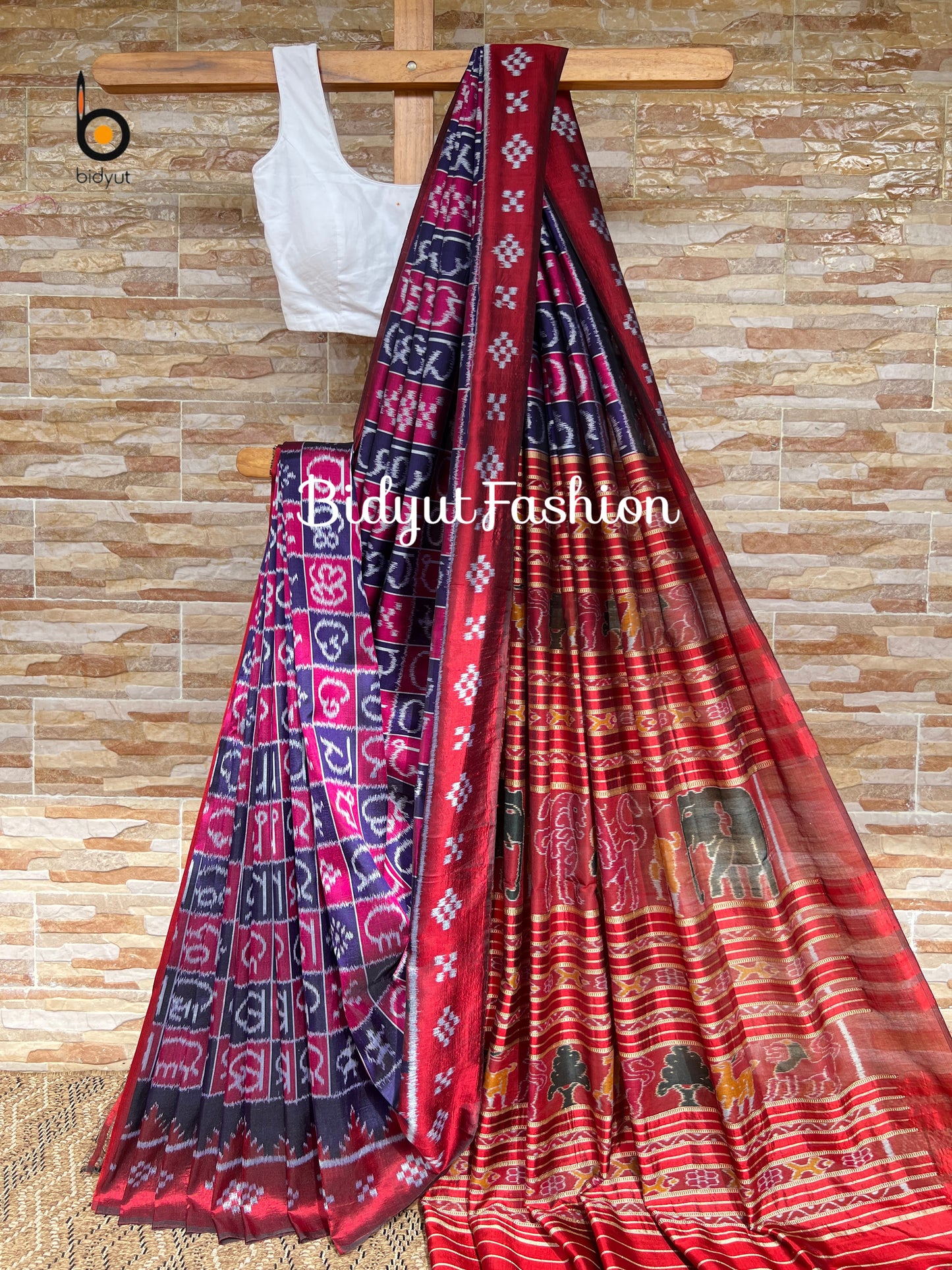 Handlooms of Odisha Odia Varnamala Nuapatna Ikat Silk Saree multicolor