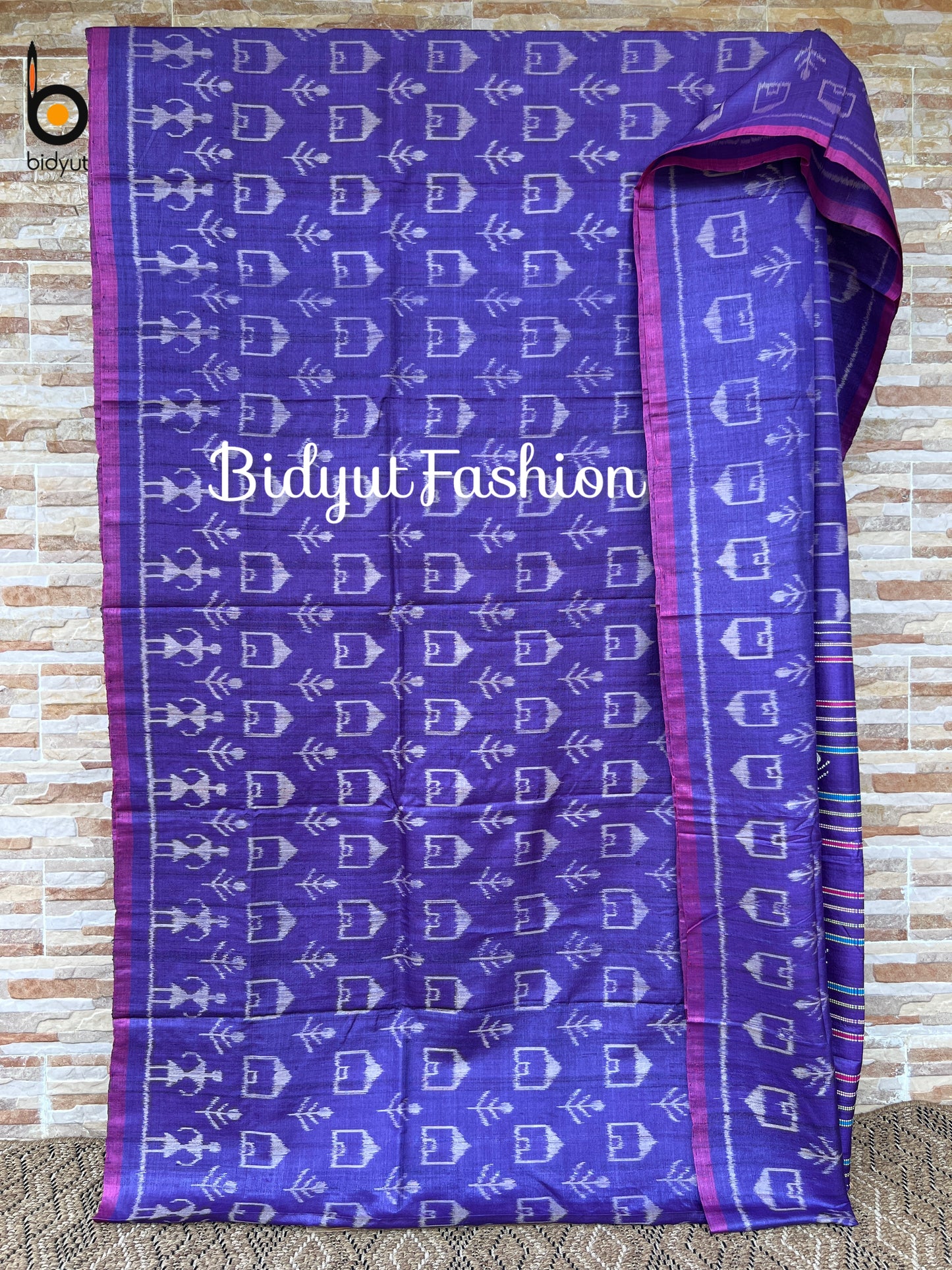 Handlooms of Odisha Gopalpur Ikat Tussar Silk Saree Purple Color