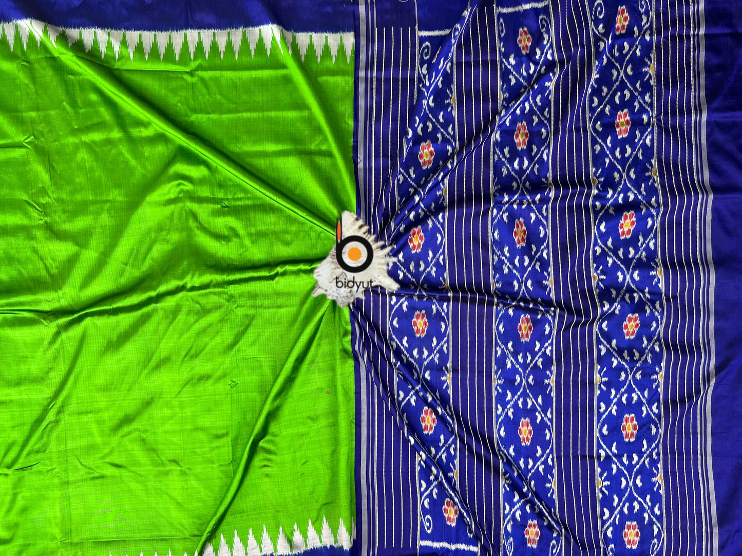 Handlooms of Odisha Nuapatna Ikat Silk Saree Green Color