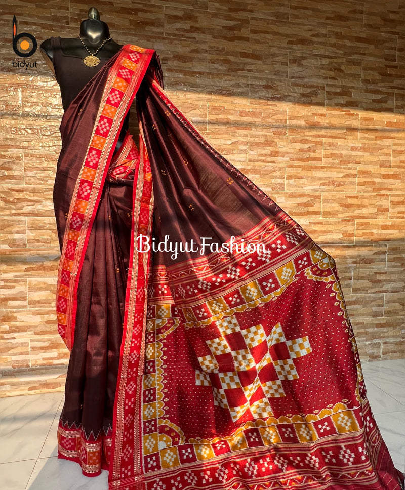 Odisha handloom Nuapatna | Khandua Ikat  Silk Saree - Bidyut Fashion