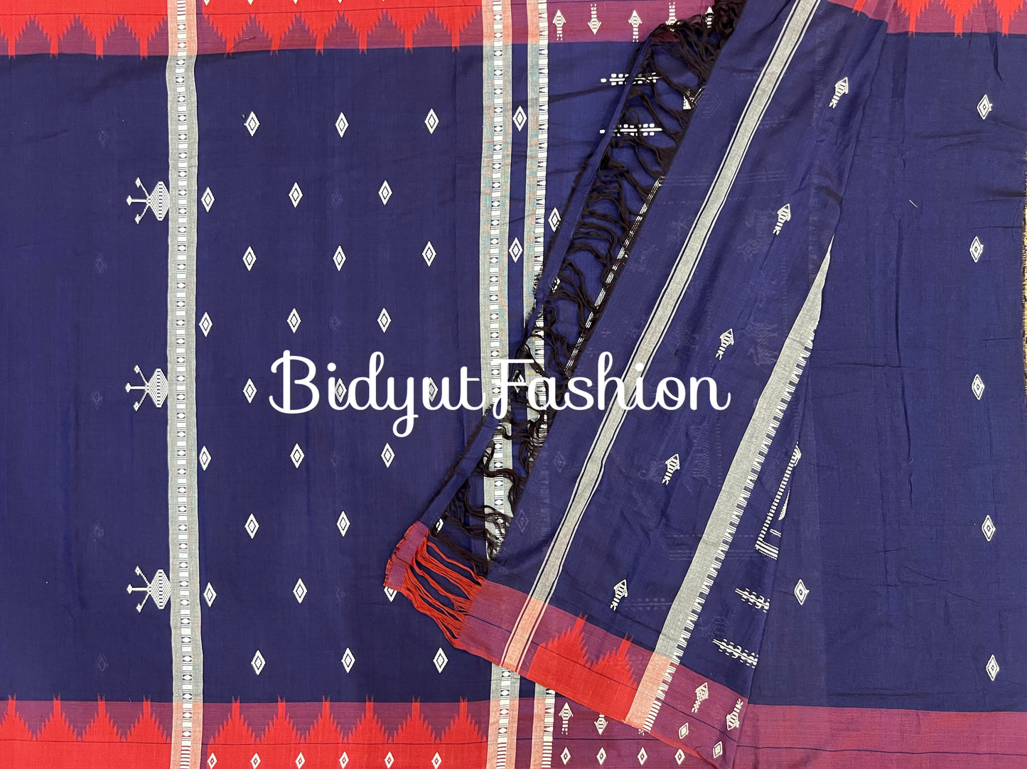 Handloom of Odisha Kotpad Tribal Cotton Saree in Indigo color