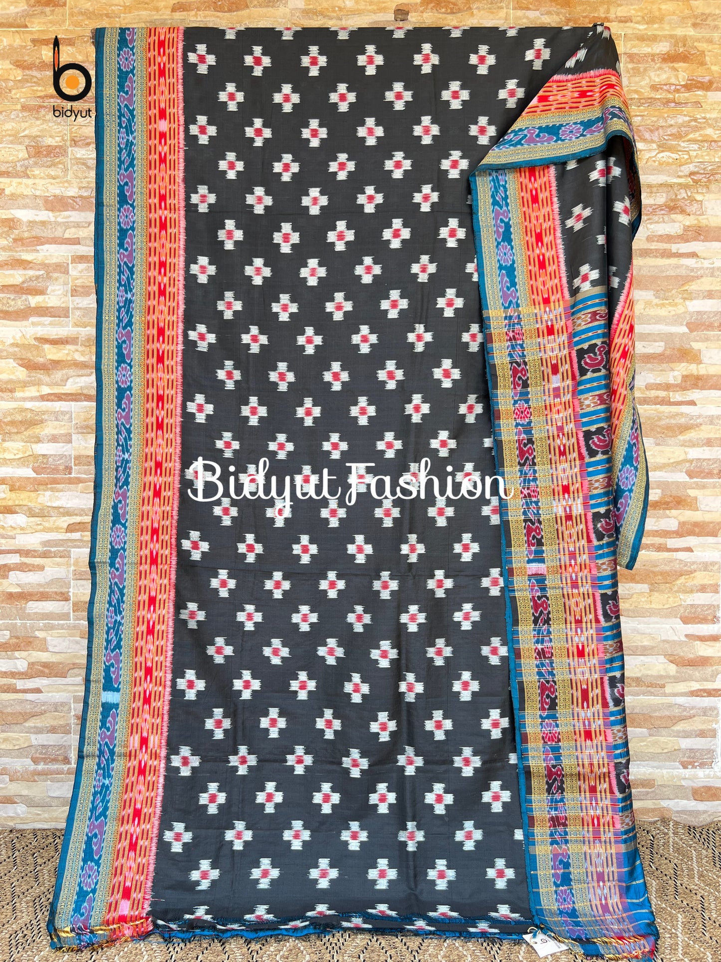 Handlooms of Odisha Nuapatna Ikat Silk Saree Black Color