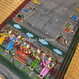 Odisha Pattachitra Handpainting on Vidharbha Tussar Silk Saree