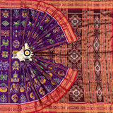 Magenta color Nabakothi | Nuapatna Ikat Khandua Sarees | Odisha Handloom Collection at Bidyut Fashion House