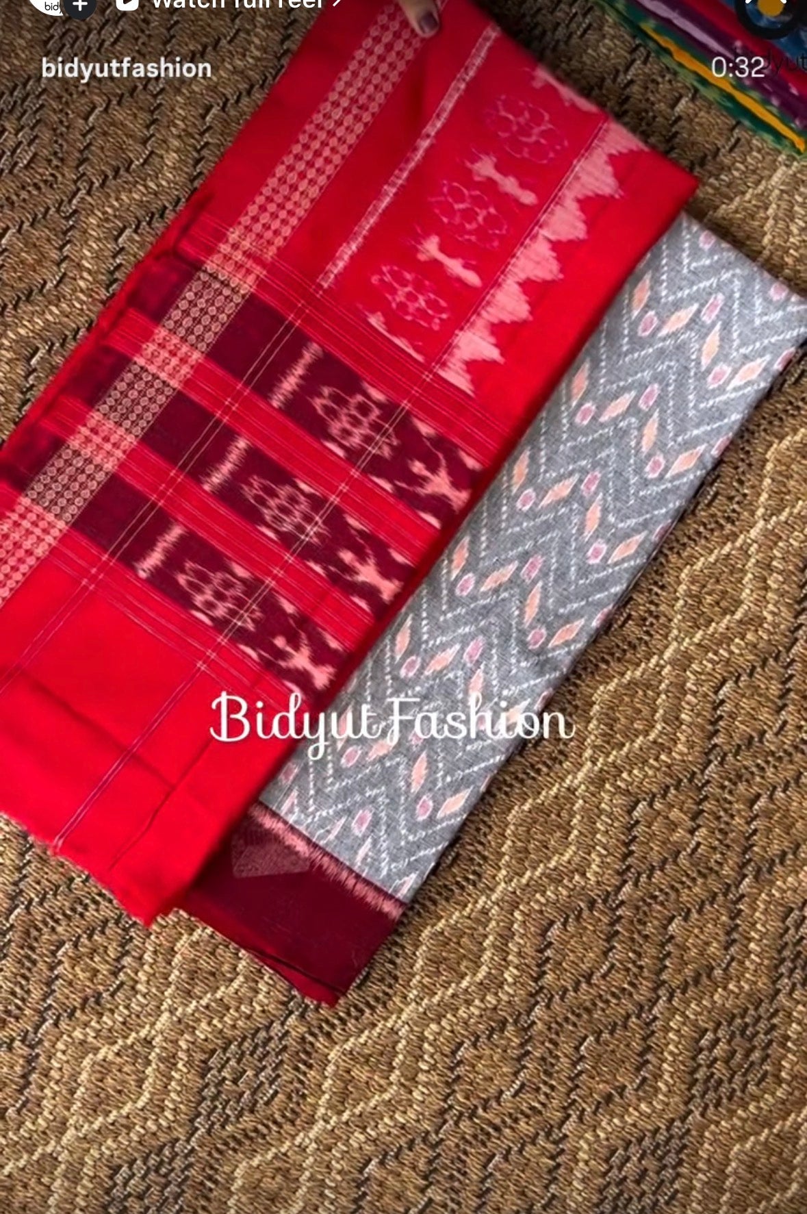Handloom of Odisha Sambalpuri Ikat Cotton Unstitched Salwar Suit Set Grey color