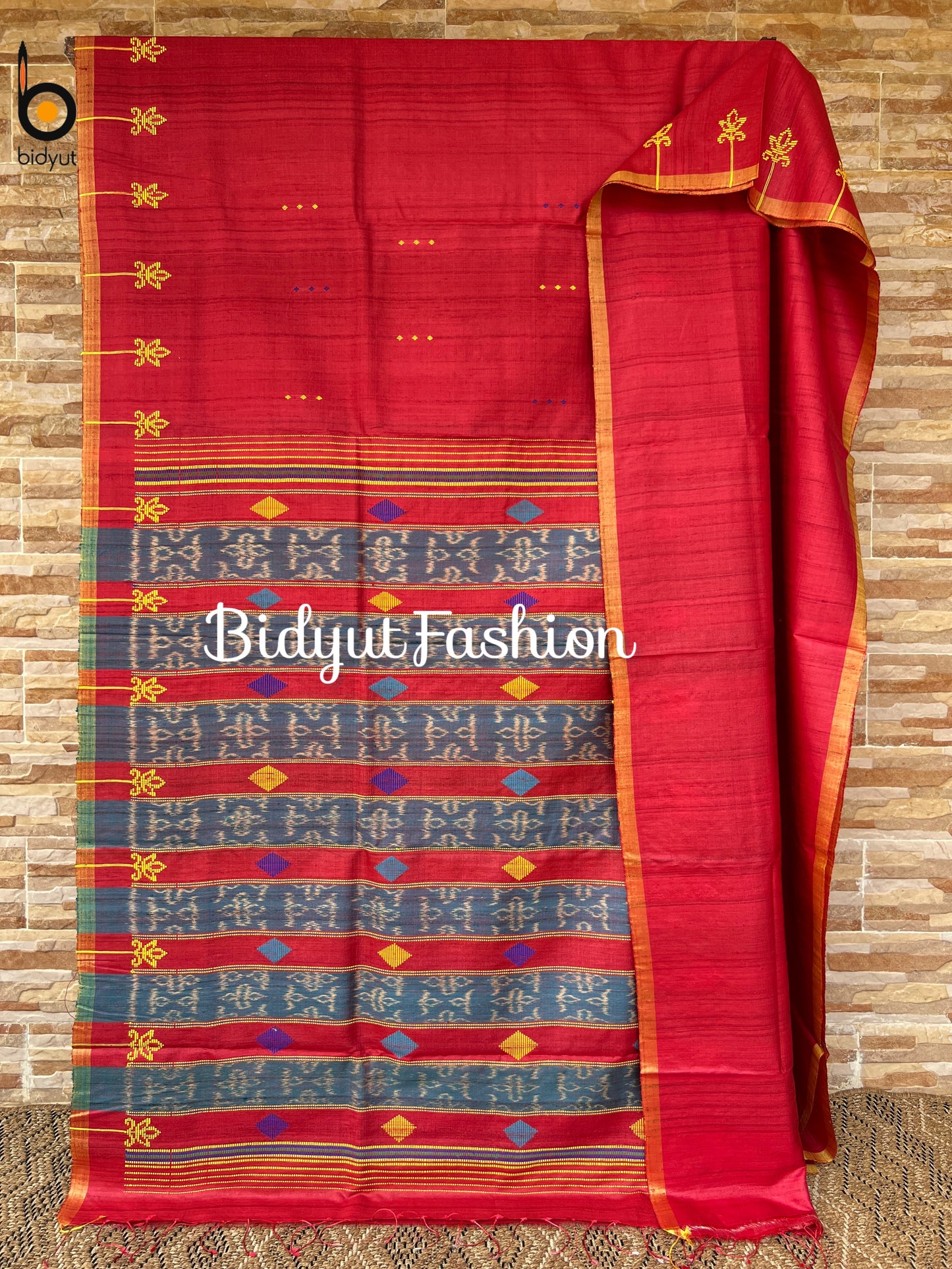 Handlooms of Odisha Gopalpur Tussar Silk Saree Red Color