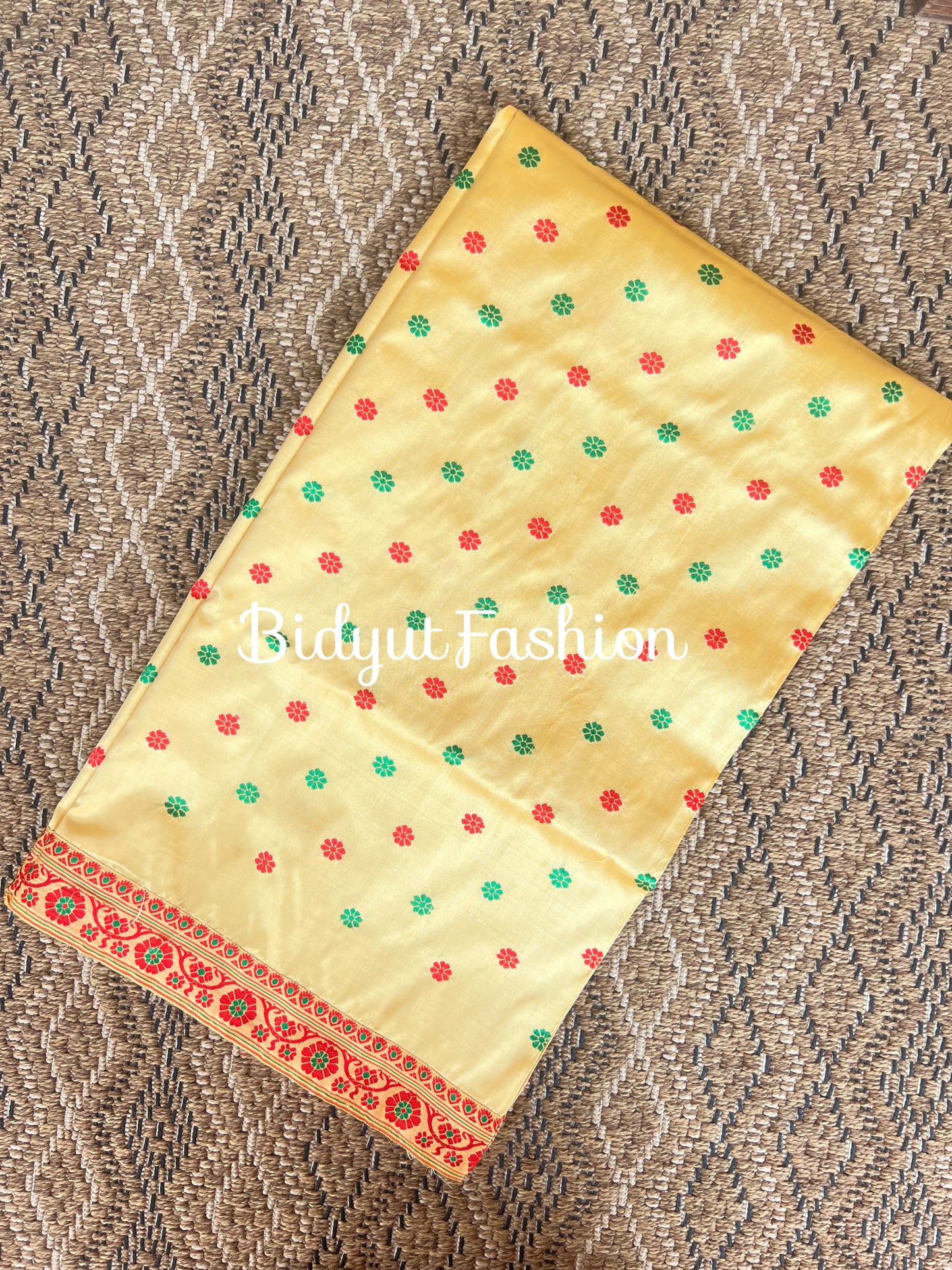 Handlooms of Assam Paat Silk Saree Beige Color