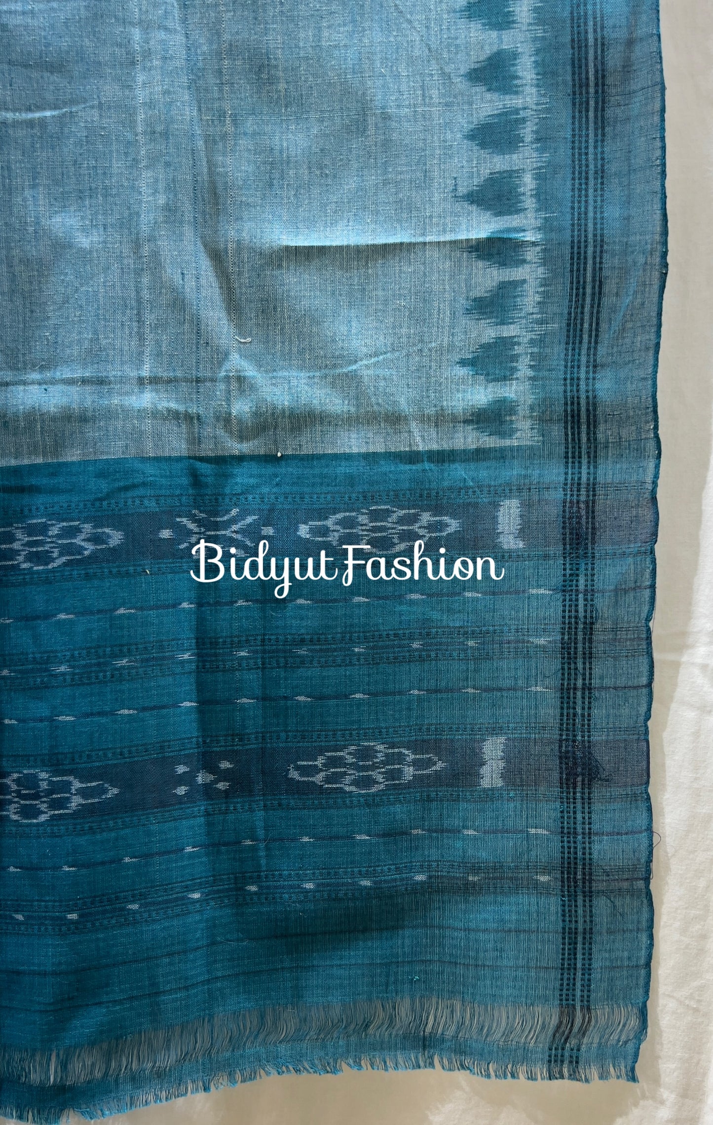 Handlooms of Odisha Sambalpuri Ikat Cotton Dupatta Blue Color