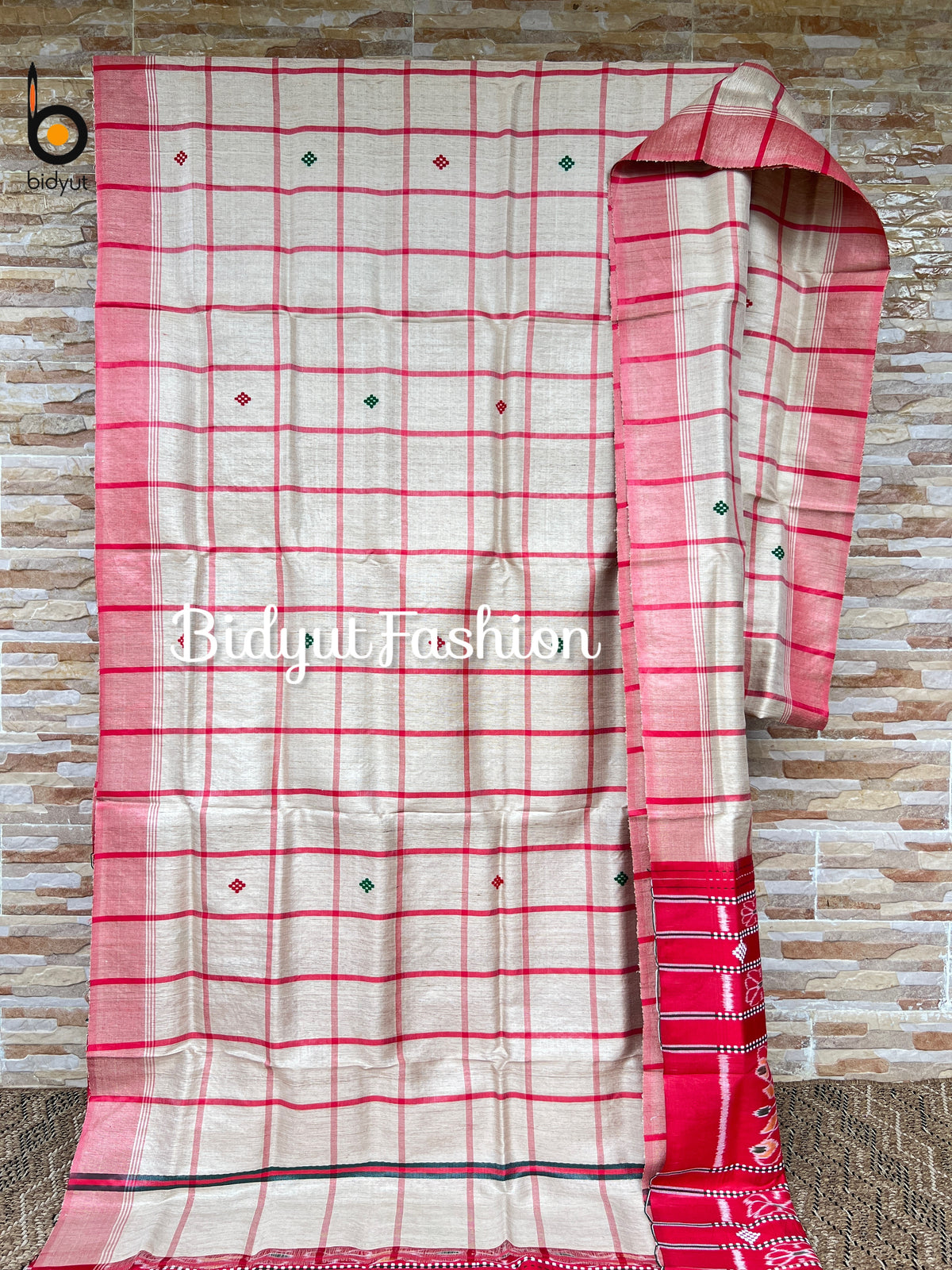 Handlooms of Odisha Santhal Tribal Tussar Silk Sarees Beige Color