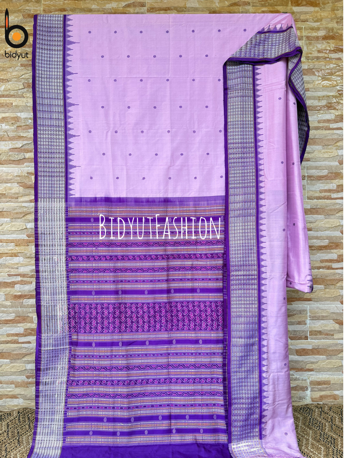 Masterpiece of Odisha handloom Dasphulia Silk Saree lavender color | Bomkai with Sambalpuri Ikat work