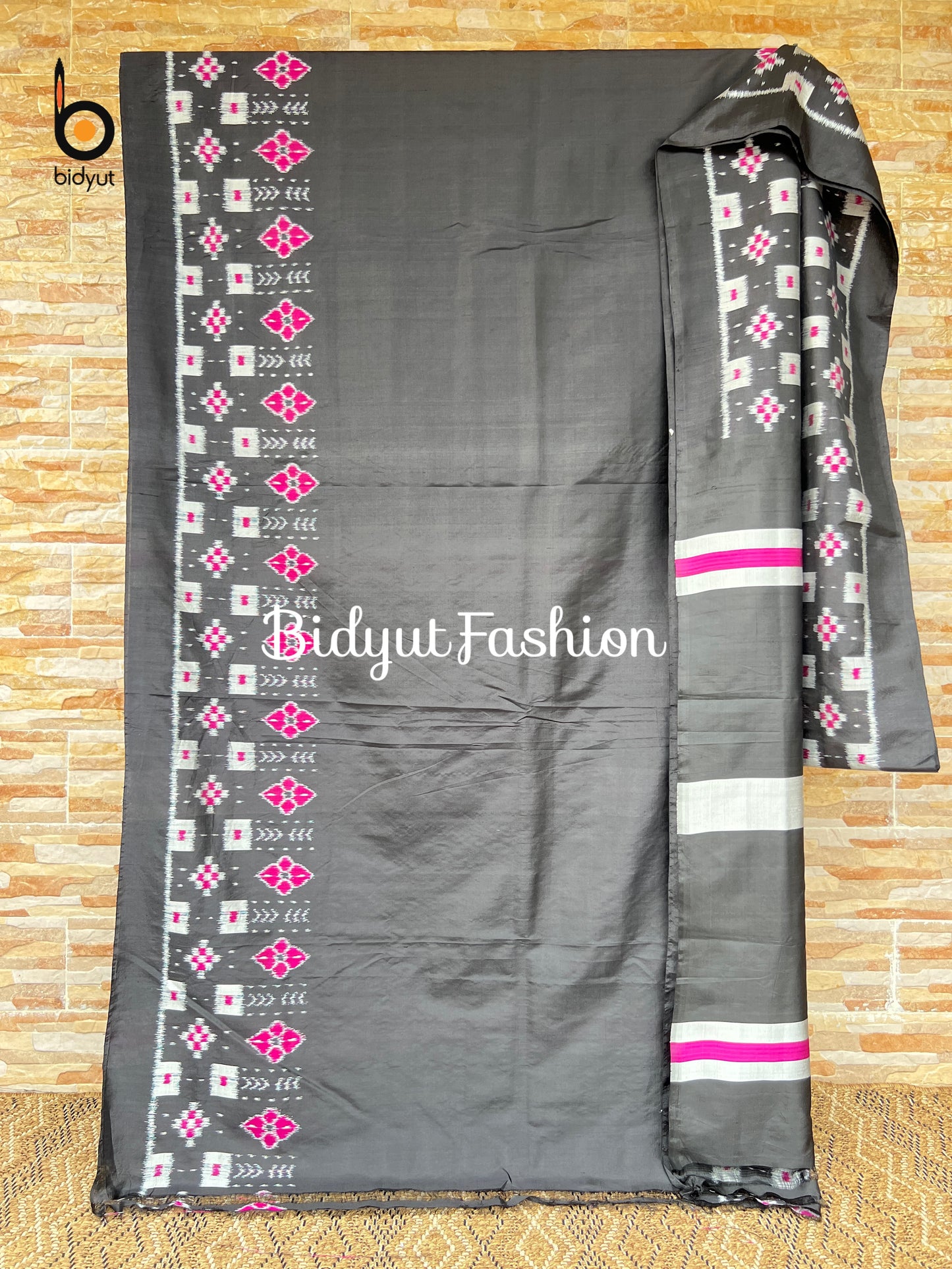 Handlooms of Odisha Nuapatna Ikat Silk Saree  exclusive Ikat design Black Color
