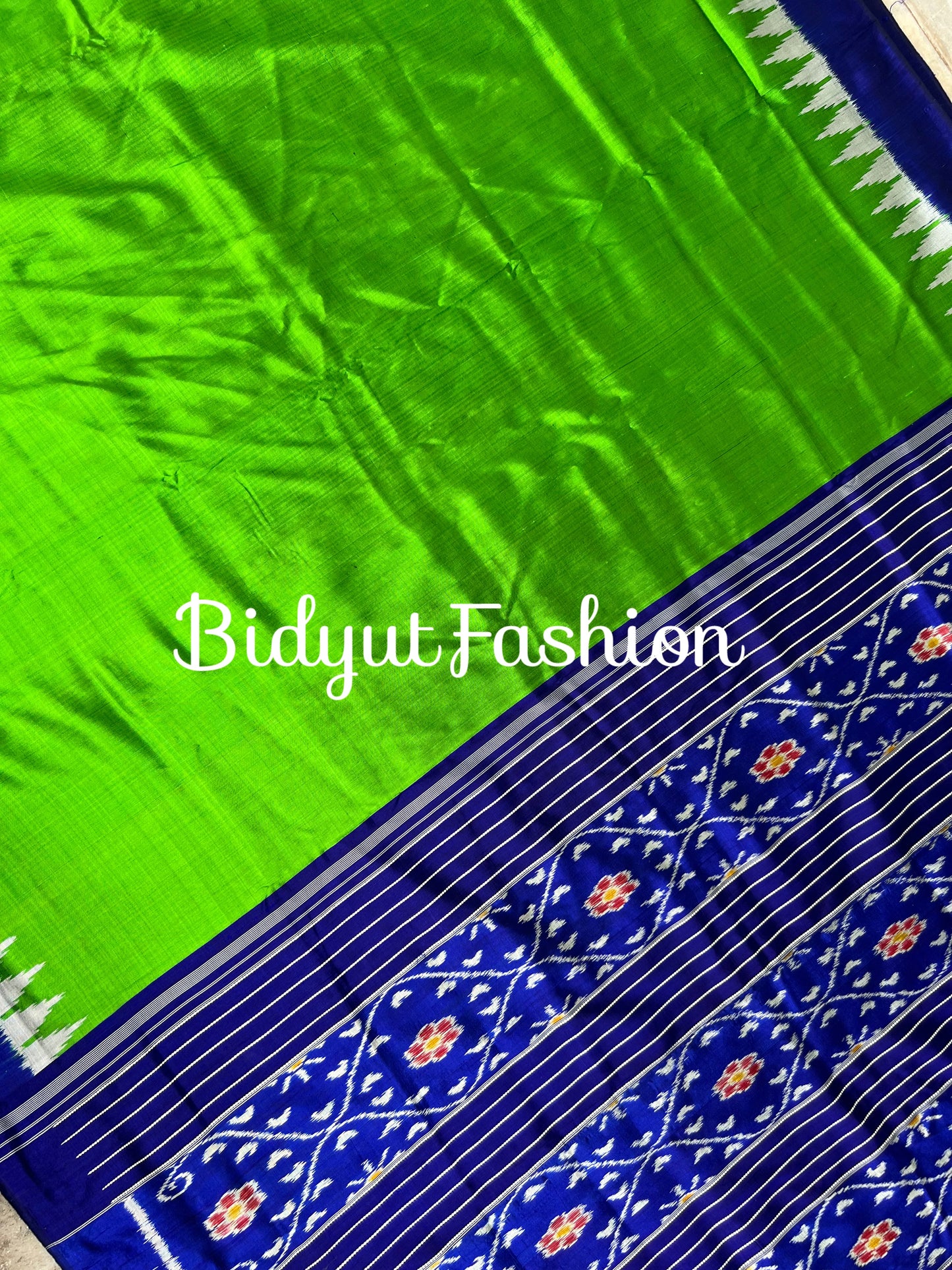 Handlooms of Odisha Nuapatna Ikat Silk Saree Green Color