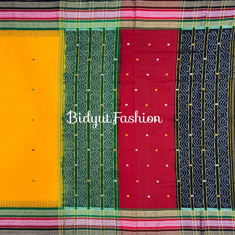 Odisha handloom Kathiphera Sambalpuri Ikat Cotton Saree - Bidyut Fashion