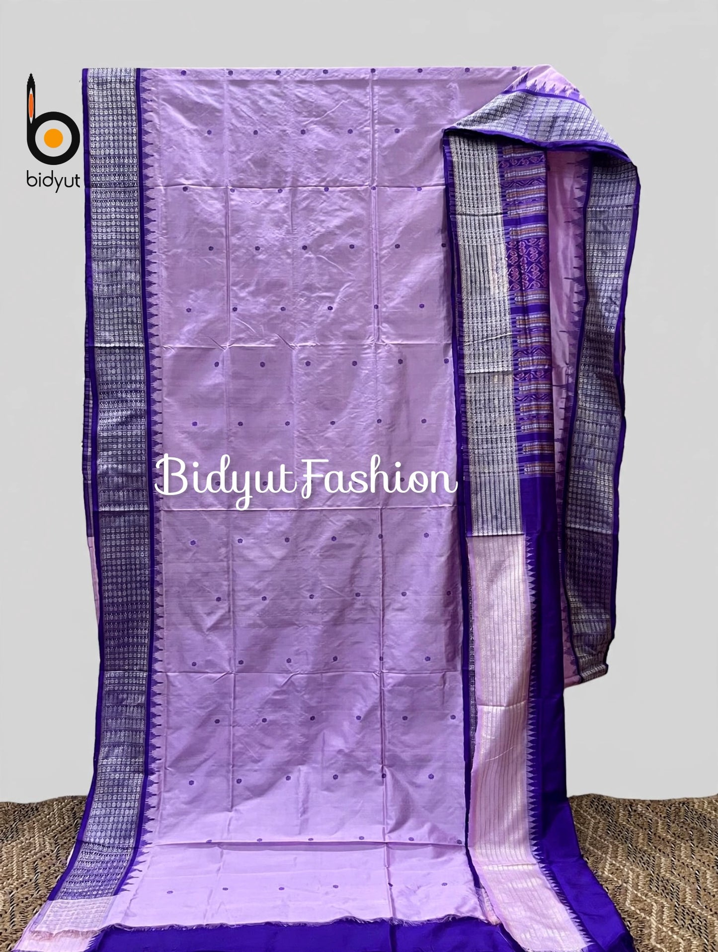 Masterpiece of Odisha handloom Dasphulia Silk Saree lavender color | Bomkai with Sambalpuri Ikat work