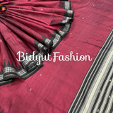 Red color Berhampuri single palla Patta Saree |Odisha handloom Silk - Bidyut Fashion