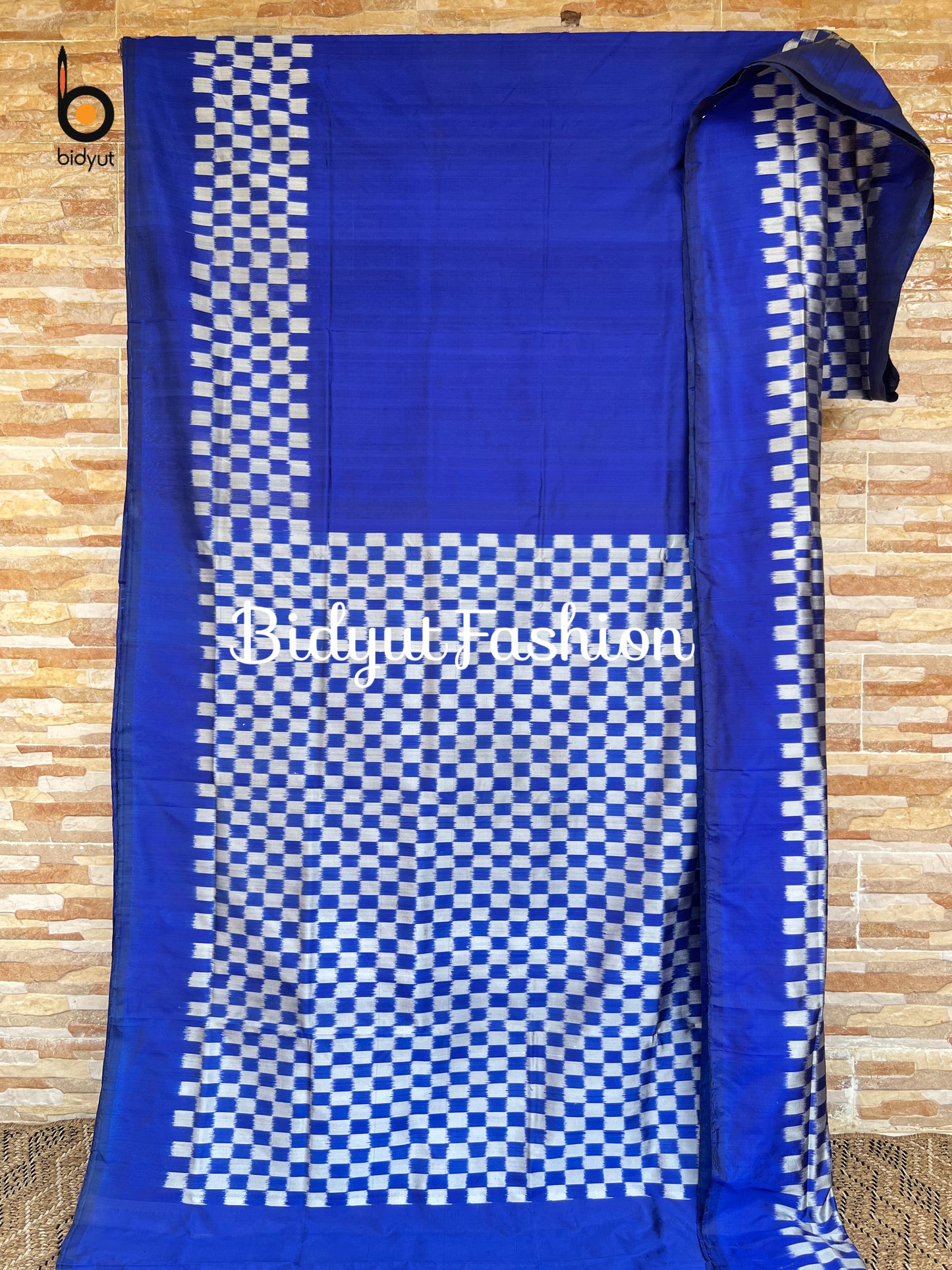 Handlooms of Odisha Nuapatna Ikat Silk Saree Blue color