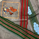 Odisha Pattachitra Handpainting on Vidharbha Tussar Silk Saree