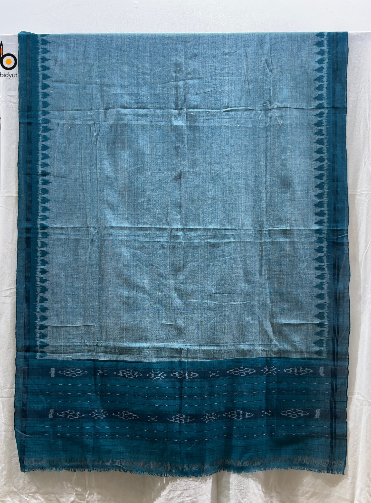 Handlooms of Odisha Sambalpuri Ikat Cotton Dupatta Blue Color