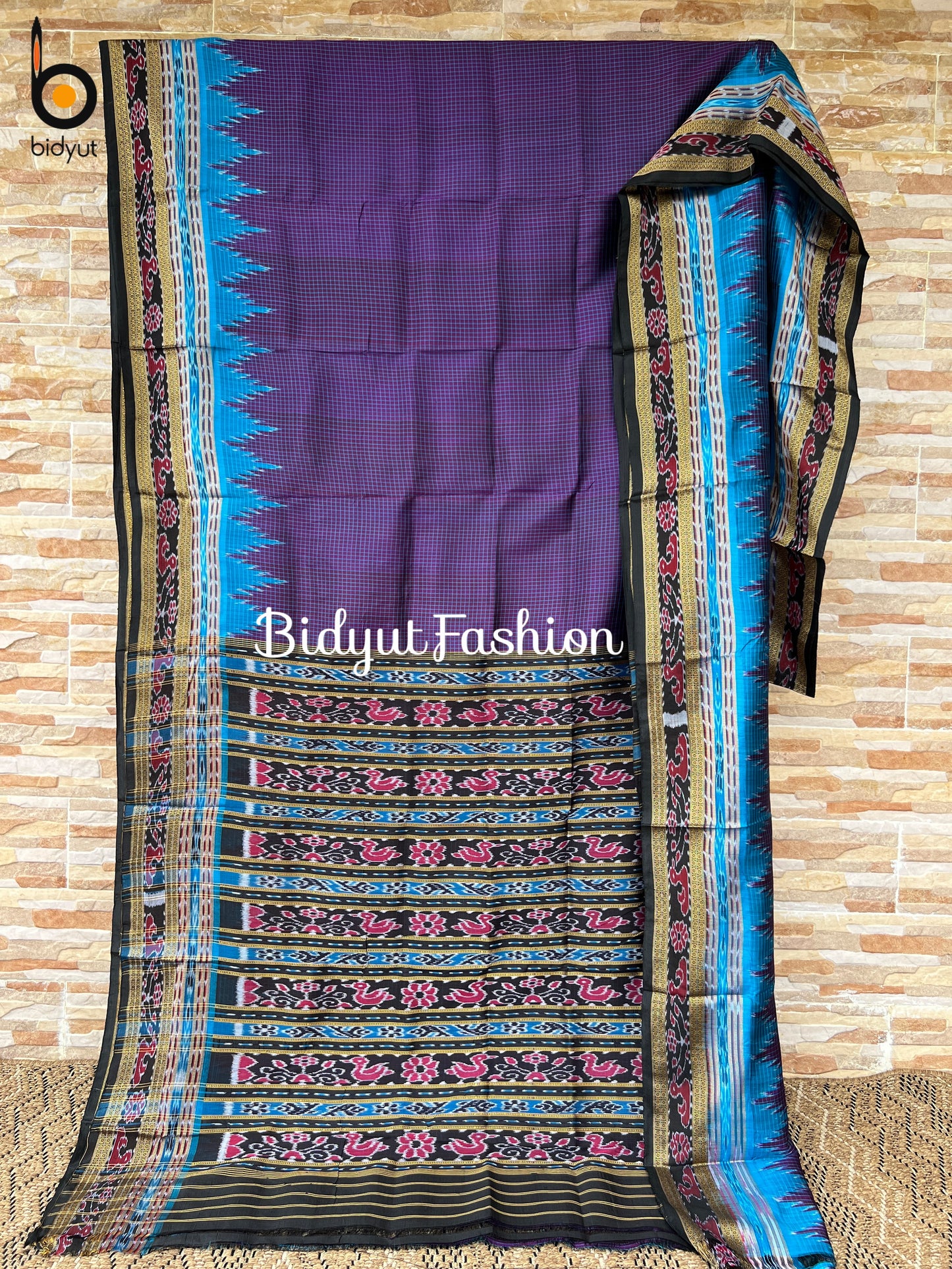 Handlooms of Odisha Sachipar Nuapatna Khandua Ikat Silk Sarees Purple color