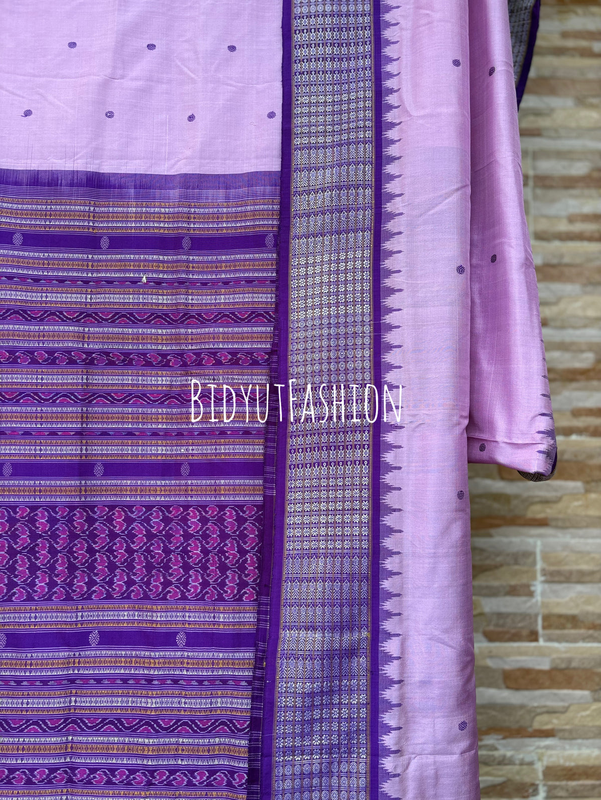 Masterpiece of Odisha handloom Dasphulia Silk Saree lavender color | Bomkai with Sambalpuri Ikat work