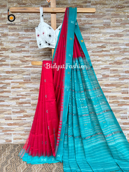 Odisha Handloom Sambalpuri Ikat Bapta Silk Cotton Saree