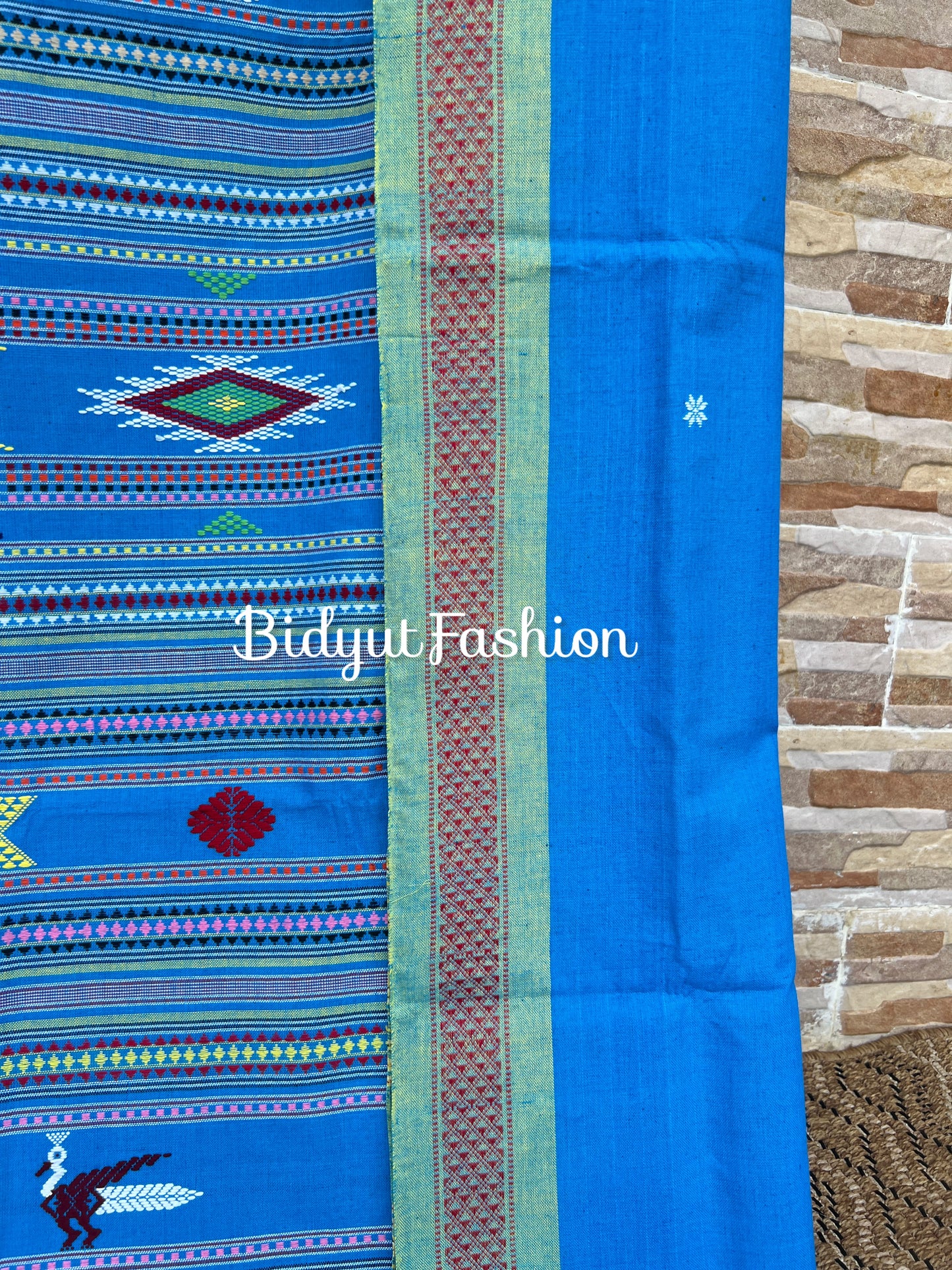 Handlooms of Odisha Ganjam Bomkai Cotton Saree Blue color