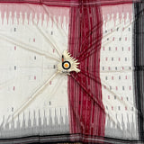 Odisha handloom white color Ikat Cotton Saree