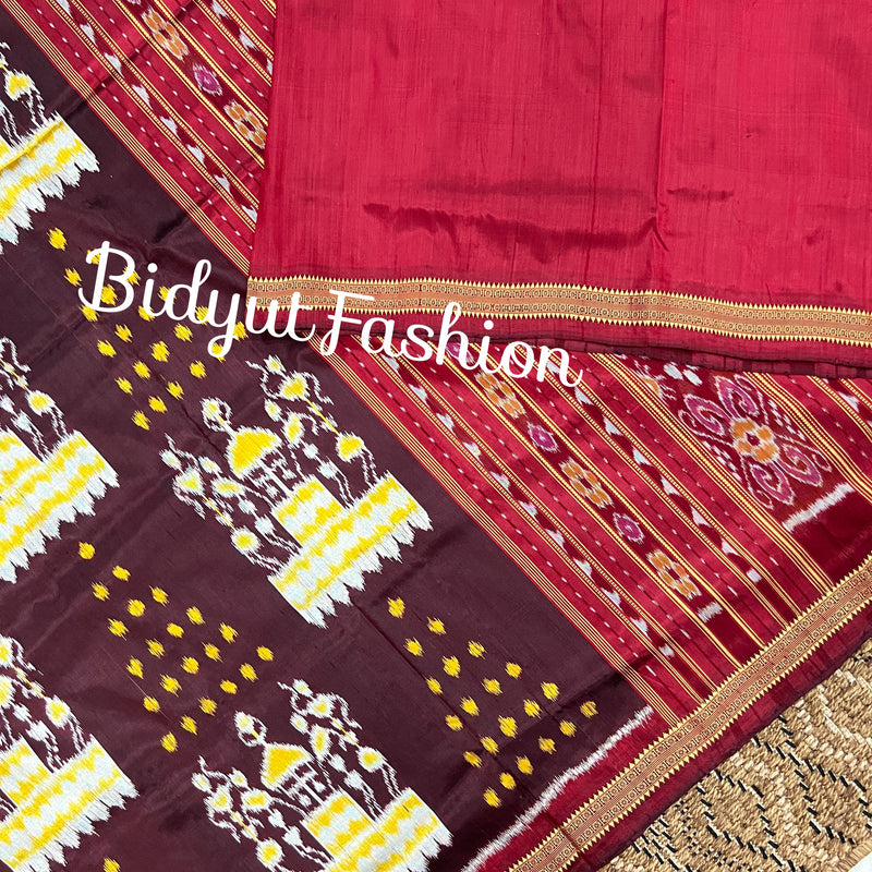 Odisha handloom Nuapatna | Khandua Ikat  Silk Saree - Bidyut Fashion