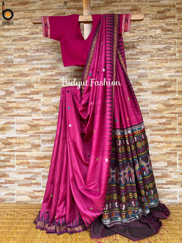 Odisha handloom Dolabedi weaving Gopalpur Tussar Silk Saree