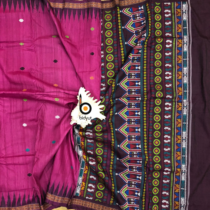 Odisha handloom Dolabedi weaving Gopalpur Tussar Silk Saree - Bidyut Fashion