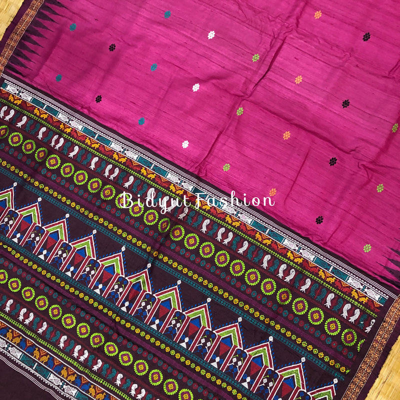 Odisha handloom Dolabedi weaving Gopalpur Tussar Silk Saree - Bidyut Fashion