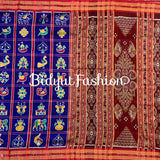 Odisha handloom Blue color Nabakothi Khandua Ikat Silk Saree