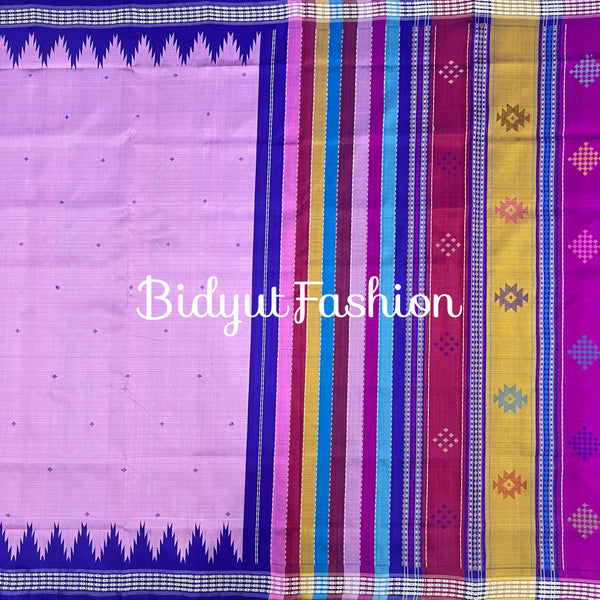 Odisha Handloom purple color Double Pall Phoda Kumbha Ikat Berhampuri Silk Saree | Bidyut Fashion House