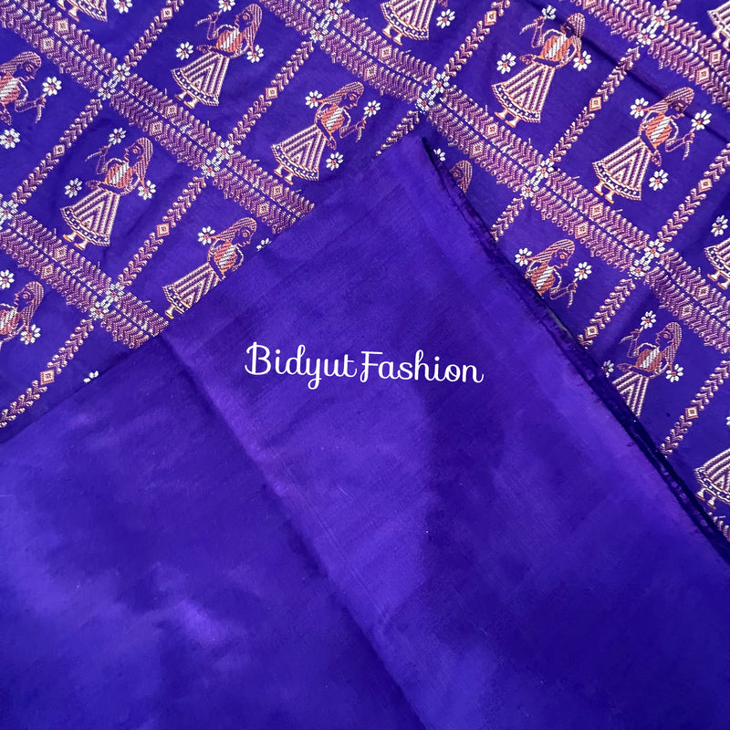 Odisha handloom Bomkai Silk Saree - lavendar color - Bidyut Fashion