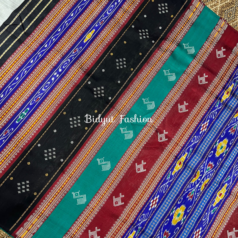 Odisha Handloom Grey color Double Pall Phoda Kumbha Ikat Berhampuri Silk Saree | Bidyut Fashion House