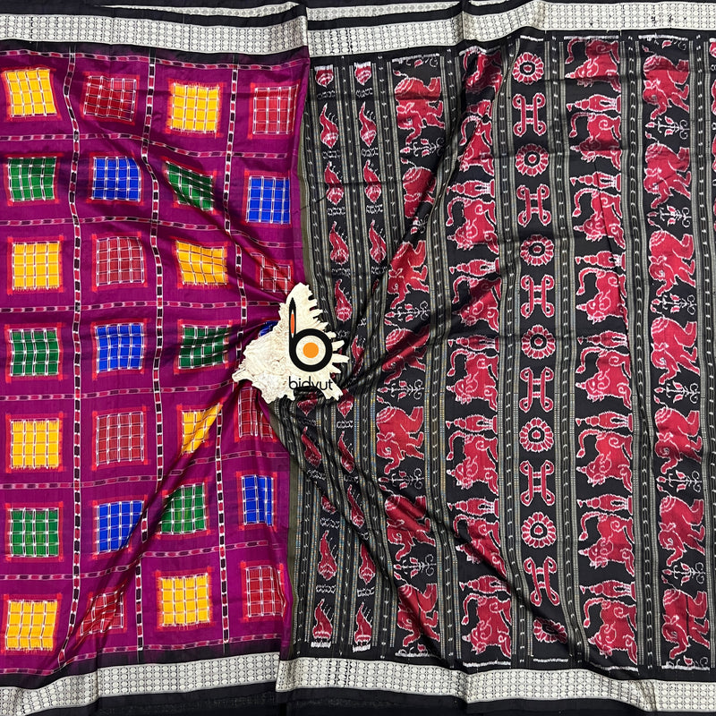 Odisha Handloom Ashwini Sambalpuri Double Ikat Weaving silk Saree - Bidyut Fashion