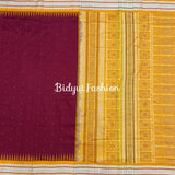 Maroon red color bomkai silk saree handloom of Odisha image 1