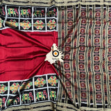 Exquisite Red  Nabakothi | Nuapatna Ikat Khandua Sarees | Odisha Handloom Collection at Bidyut Fashion House